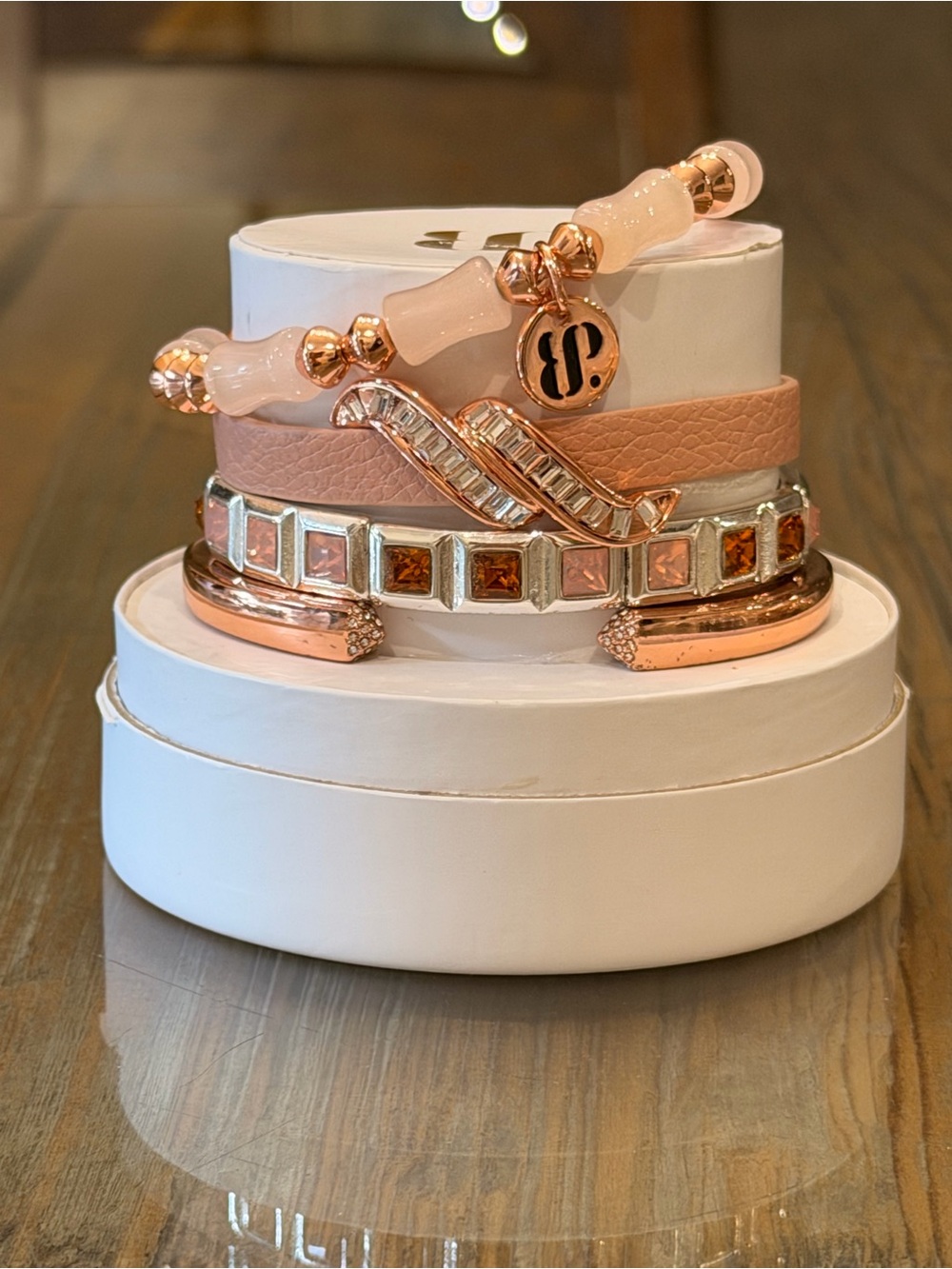 Bomb Party Bracelets! Personally Curated Rose Gold Stacked Bracelet Set